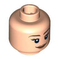 Tête de minifigurine Hermione Granger, double visage, sourire / motif imprimé contrarié [tenon creux] (Minifig Head Hermione Granger, Dual Sided, Smile / Annoyed Print [Hollow Stud])