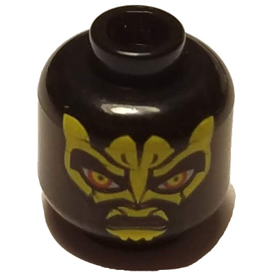 Tête de minifigurine sauvage opress, jaune zabrak marques motif imprimé (Minifig Head Savage Opress, Yellow Zabrak Markings Print)