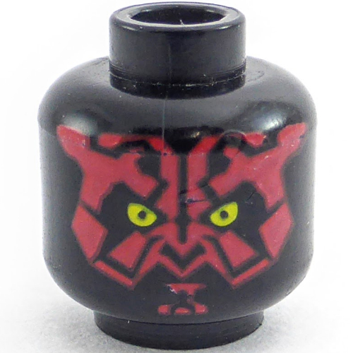 Tête de minifigurine Dark Maul, visage rouge, motif : yeux jaunes (Minifig Head Darth Maul, Red Face, Yellow Eyes Print)