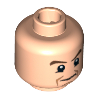 Tête de minifigurine Gregory Goyle, Sourcils bruns, Motif imprimé froncé [tenon creux] (Minifig Head Gregory Goyle, Brown Eyebrows, Frown Print [Hollow Stud])
