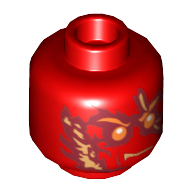 Tête de minifigurine Kai (NRG), Motif imprimé Énergie Feu [tenon creux] (Minifig Head Kai (NRG), Fire Energy Print [Hollow Stud])