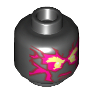 Tête de minifigurine Cole (NRG), rouge Energy motif imprimé [tenon creux] (Minifig Head Cole (NRG), Red Energy Print [Hollow Stud])