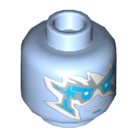 Tête de minifigurine Zane, Ice Energy motif imprimé [tenon creux] (Minifig Head Zane, Ice Energy Print [Hollow Stud])