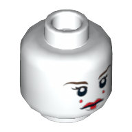Tête de minifigurine Padmé Amidala (Reine), lèvres rouges, Cils, 2 points rouges sur le motif imprimé joues (Minifig Head Padme Amidala (Queen), Red Lips, Eyelashes, 2 Red Dots on Cheeks Print)