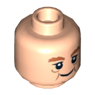 Tête de minifigurine bomber le nain, les lignes de joue heureux / surpris motif imprimé (Minifig Head Bombur the Dwarf, Cheek Lines Happy / Surprised Print)