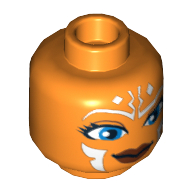Tête de minifigurine Ahsoka Tano, double visage, yeux bleus, motif : sourire / en colère [tenon creux] (Minifig Head Ahsoka Tano, Dual Sided, Blue Eyes, Smile / Angry Print [Hollow Stud])