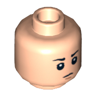 Tête de minifigurine Boba Fett, double visage, sourcils, bouche ouverte sourire maléfique / bouche fermée motif imprimé triste [tenon creux] (Minifig Head Boba Fett, Dual Sided, Eyebrows, Open Mouth Evil Grin / Closed Mouth Sad Print [Hollow Stud])