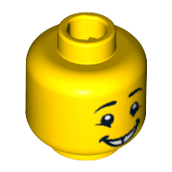 Tête de minifigurine Elfe de vacances, sourcils, traits sur les joues, Gap Dents Sourire motif imprimé [tenon creux] (Minifig Head Holiday Elf, Eyebrows, Cheek Lines, Gap Toothed Smile Print [Hollow Stud])