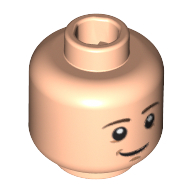 Tête de minifigurine Marty McFly, double visage, sourcils bruns, mentonnière, motif : sourire / bouche ouverte, air effrayé [tenon creux] (Minifig Head Marty McFly, Dual Sided, Brown Eyebrows, Chin Dimple, Smile / Open Mouth Scared Print [Hollow Stud])