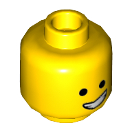 Tête de minifigurine Emmet, ouvert Sourire avec les dents / Motif imprimé effrayé (Minifig Head Emmet, Open Smile with Teeth / Scared Print)