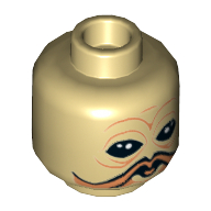 Tête de minifigurine dix engourdi, pas de masque / masque de respiration motif imprimé (Minifig Head Ten Numb, No Mask / Breathing Mask Print)