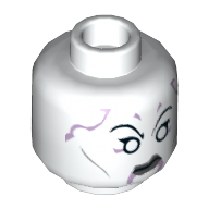 Tête de minifigurine Asajj Ventress, motif : yeux blancs et lèvres gris bleuté foncé [tenon creux] (Minifig Head Asajj Ventress, White Eyes and Dark Bluish Gray Lips Print [Hollow Stud])