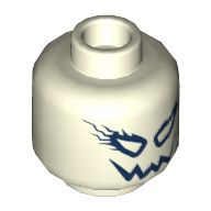 Tête de minifigurine Électrolyzer, yeux avec éclairs, motif imprimé Jagged sourire [tenon creux] (Minifig Head Electrolyzer, Eyes with Lightning Bolts, Jagged Smile Print [Hollow Stud])