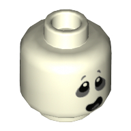 Tête de minifigurine Spectre, gris bleuâtre foncé autour des yeux et de la bouche ouverte Motif imprimé lopside [tenon creux] (Minifig Head Specter, Dark Bluish Gray around Eyes and Open Mouth Lopsided Print [Hollow Stud])