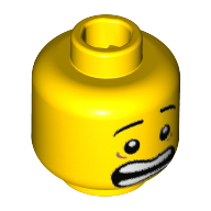 Tête de minifigurine Motif imprimé Monstre végétal, Bouche ouverte Peur, pupilles blanches et Sourcils levés [tenon creux] (Minifig Head Plant Monster, Mouth Open Scared, White Pupils and Raised Eyebrows Print [Hollow Stud])