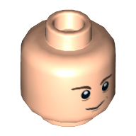 Tête de minifigurine Sheldon Cooper, double visage, sourcils bruns, fossette au menton, sourire, bouche ouverte [tenon creux] (Minifig Head Sheldon Cooper, Dual Sided, Brown Eyebrows, Chin Dimple, Smile, Open Mouth [Hollow Stud])