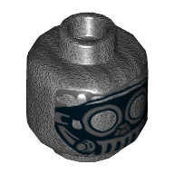Tête de minifigurine Unkar's Thug, masque avec lunettes et bouche en métal motif imprimé [tenon creux] (Minifig Head Unkar's Thug, Mask with Goggles and Metal Mouth Grate Print [Hollow Stud])