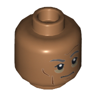 Tête de minifigurine L'officier du premier ordre, sourcils gris foncé, les joues, la tête avant et les lignes du menton, les ombres sous les yeux motif imprimé [tenon creux] (Minifig Head First Order Officer, Dark Gray Eyebrows, Cheeks, Forehead and Chin Lines, Shadows Under Eyes Print [Hollow Stud])