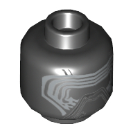 Tête de minifigurine Kylo Ren, Masque aux lignes argentées imprimé [tenon creux] (Minifig Head Kylo Ren, Mask with Silver Lines Print [Hollow Stud])