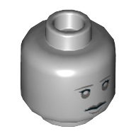 Tête de minifigurine Ange pleureur, double visage, sourcils gris, yeux et lèvres, bouche triste / ouverte Motif imprimé en colère [tenon creux] (Minifig Head Weeping Angel, Dual Sided, Gray Eyebrows, Eyes and Lips, Sad / Open Mouth Angry Print [Hollow Stud])