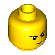 Tête de minifigurine Jay, sourire ferme / motif imprimé inquiet (Minifig Head Jay, Firm Grin / Worried Print)