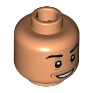 Tête de minifigurine Mesut zzil, sourcils, menton et Moustache barbe naissante, pupilles blanches, ouvert Motif imprimé Sourire [tenon creux] (Minifig Head Mesut Özil, Eyebrows, Chin and Moustache Stubble, White Pupils, Open Smile Print [Hollow Stud])