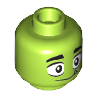 Tête de minifigurine bête garçon, yeux larges et une seule dent, heureux / grincheux motif imprimé (Minifig Head Beast Boy, Wide Eyes and Single Tooth, Happy / Grumpy Print)