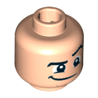 Tête de minifigurine Superman, double face, sourcil surélevé, motif imprimé Lopside grand sourire [tenon creux] (Minifig Head Superman, Dual Sided, Raised Eyebrow, Lopsided Grin Print [Hollow Stud])