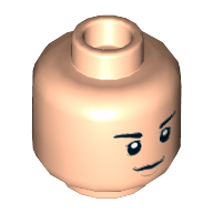 Coque de tête minifigurine (bannière de Bruce), sourcils, neutre / yeux verts motif imprimé en colère (Minifig Head Hulk (Bruce Banner), Eyebrows, Neutral / Green Eyes Angry Print)