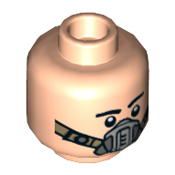 Tête de minifigurine Nix Jerd, sourcils, Sourire / Masque de respiration pilote imprimé (Minifig Head Nix Jerd, Eyebrows, Smile / Pilot Breathing Mask Print)
