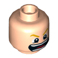 Tête de minifigurine Thor, sourcils orange clair vif, bouche ouverte, dents et motif imprimé de langue rouge [tenon creux] (Minifig Head Thor, Bright Light Orange Eyebrows, Open Mouth, Teeth and Red Tongue Print [Hollow Stud])