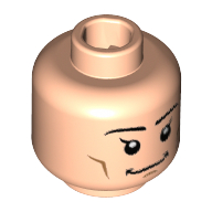 Tête de minifigurine merveille jumeau zan, sourcils, cils simples, motif : grand sourire (Minifig Head Wonder Twin Zan, Eyebrows, Single Eyelash, Grin Print)