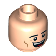 Tête de minifigurine Superman, double visage, sourcils, bouche ouverte sourire / Sheepish grand sourire motif imprimé [tenon creux] (Minifig Head Superman, Dual Sided, Eyebrows, Open Mouth Smile / Sheepish Grin Print [Hollow Stud])