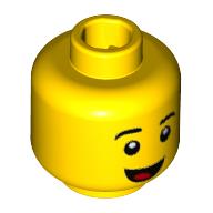 Tête de minifigurine brique Costume Guy, bouche ouverte sourire, pas de dents, langue (Minifig Head Brick Suit Guy, Open Mouth Smile, No Teeth, Tongue)