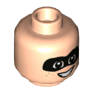 Tête de minifigurine Dash Parr, Masque noir, fermé Sourire / motif imprimé ouvert (Minifig Head Dash Parr, Black Eyemask, Closed Smile / Open Print)