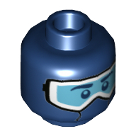 Tête de minifigurine, Lunettes de neige motif imprimé (Minifig Head, Snow Goggles Print)