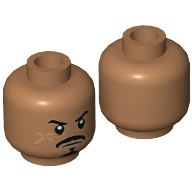 Tête de minifigurine Garde, moustache, barbe, cicatrice (Minifig Head Guard, Mustache, Beard, Scar)