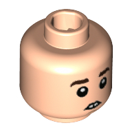 Tête de minifigurine Neville Londubat, double visage, sourcils brun foncé, Buck Dents / Motif imprimé yeux et bouche [tenon creux] (Minifig Head Neville Longbottom, Dual Sided, Dark Brown Eyebrows, Buck Teeth / Closed Eyes and Mouth Print [Hollow Stud])