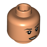 Tête de minifigurine Cho Chang, sourcils, petit sourire montrant le motif imprimé des dents (Minifig Head Cho Chang, Eyebrows, Small Smile Showing Teeth Print)