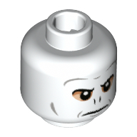 Tête de minifigurine Voldemort, Nougat Autour des Yeux, Contours Gris Foncé, Motif imprimé Fentes Nez (Minifig Head Voldemort, Nougat Around Eyes, Dark Bluish Gray Contours, Nose Slits Print)