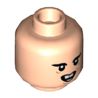 Tête de minifigurine Marcus Flint, sourcils épais, Dents de Buck, motif : en colère [tenon creux] (Minifig Head Marcus Flint, Thick Eyebrows, Buck Teeth, Angry Print [Hollow Stud])
