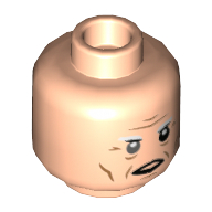Tête de minifigurine Gellert Grindelwald, sourcils blancs, motif : bouche ouverte / bouche fermée [tenon creux] (Minifig Head Gellert Grindelwald, White Eyebrows, Open Mouth / Closed Mouth Print [Hollow Stud])