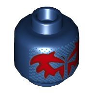 Tête de minifigurine Spider-Man (2099), Masque Yeux Rouges, Motif imprimé Points Bleu Clair (Minifig Head Spider-Man (2099), Red Eye Mask, Bright Light Blue Dots Print)