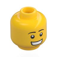 Tête de minifigurine girafe guy, sourcils, sourire déséquilibré / montrant les dents motif imprimé (Minifig Head Giraffe Guy, Eyebrows, Lopsided Grin / Smile Showing Teeth Print)