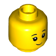 Tête de minifigurine, bouche fermée sourire / bouche ouverte sourire (Minifig Head, Closed Mouth Grin / Open Mouth Smile)