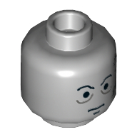 Tête de minifigurine Dark Vador, cicatrices gris bleuté foncé, motif : sourcils [tenon creux] (Minifig Head Darth Vader, Dark Bluish Gray Scars, Eyebrows Print [Hollow Stud])