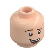 Tête de minifigurine Woody, sourcil levé, motif : sourire bouche ouverte / sourire bouche fermée (Minifig Head Woody, Raised Eyebrow, Open Mouth Smile / Closed Mouth Smile Print)