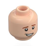 Tête de minifigurine Ron Weasley, Sourcils marron rougeâtre, Inquiet / Motif imprimé triste (Minifig Head Ron Weasley, Reddish Brown Eyebrows, Worried / Sad Print)