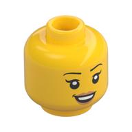 Tête de minifigurine, ouvrir Sourire de la bouche, lèvres de pêche (Minifig Head, Open Mouth Smile, Peach Lips)