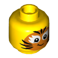 Tête de minifigurine Enfant, Peinture pour le visage Tigre imprimé (Minifig Head Child, Face Paint Tiger Print)
